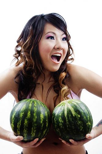 Girl with watermelons